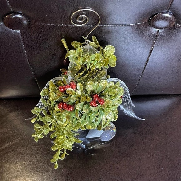 Mistletoe Faceted Lucite Crystal Angel Ornament 9” Extra Large - Picture 5 of 10